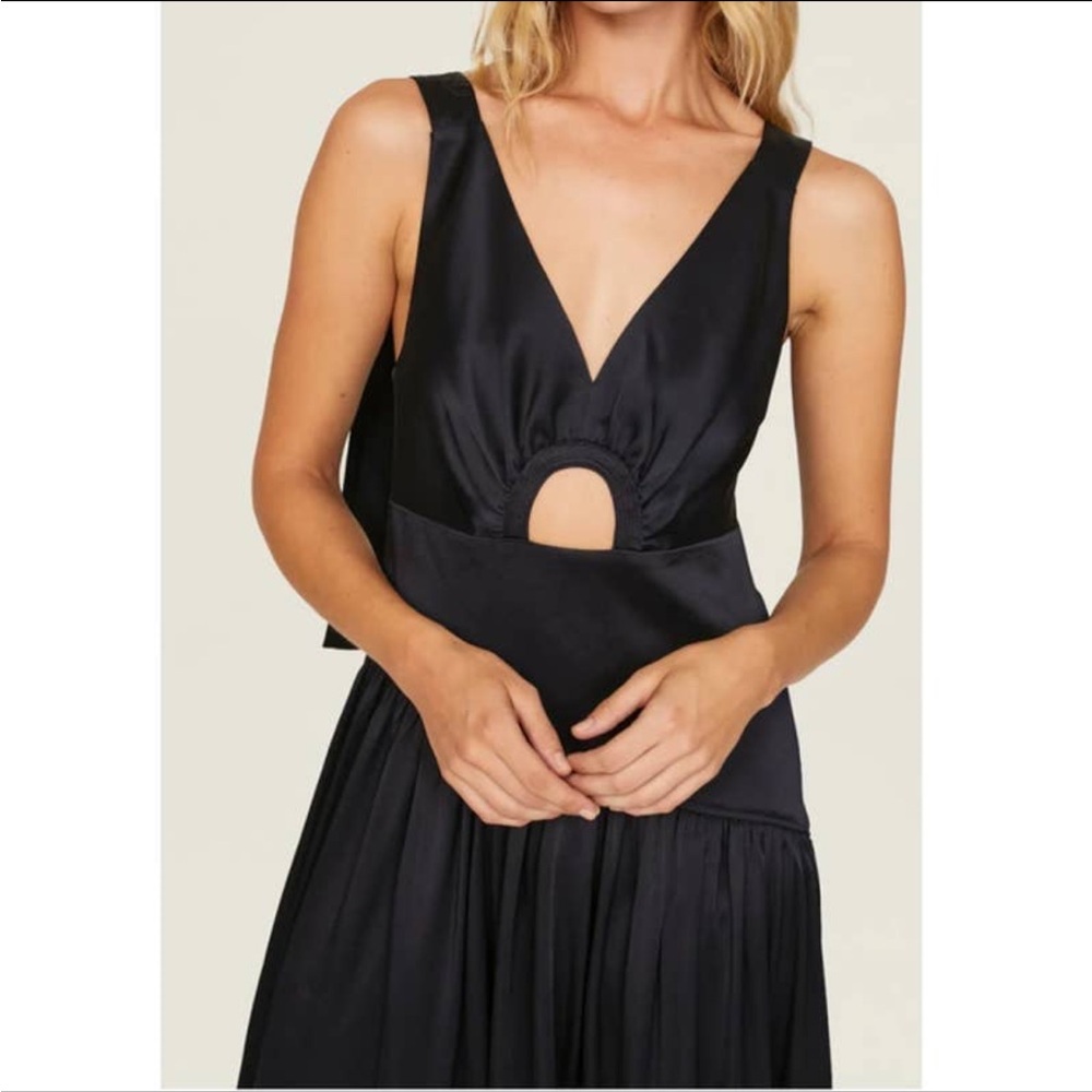 Phillip lam navy satin gown